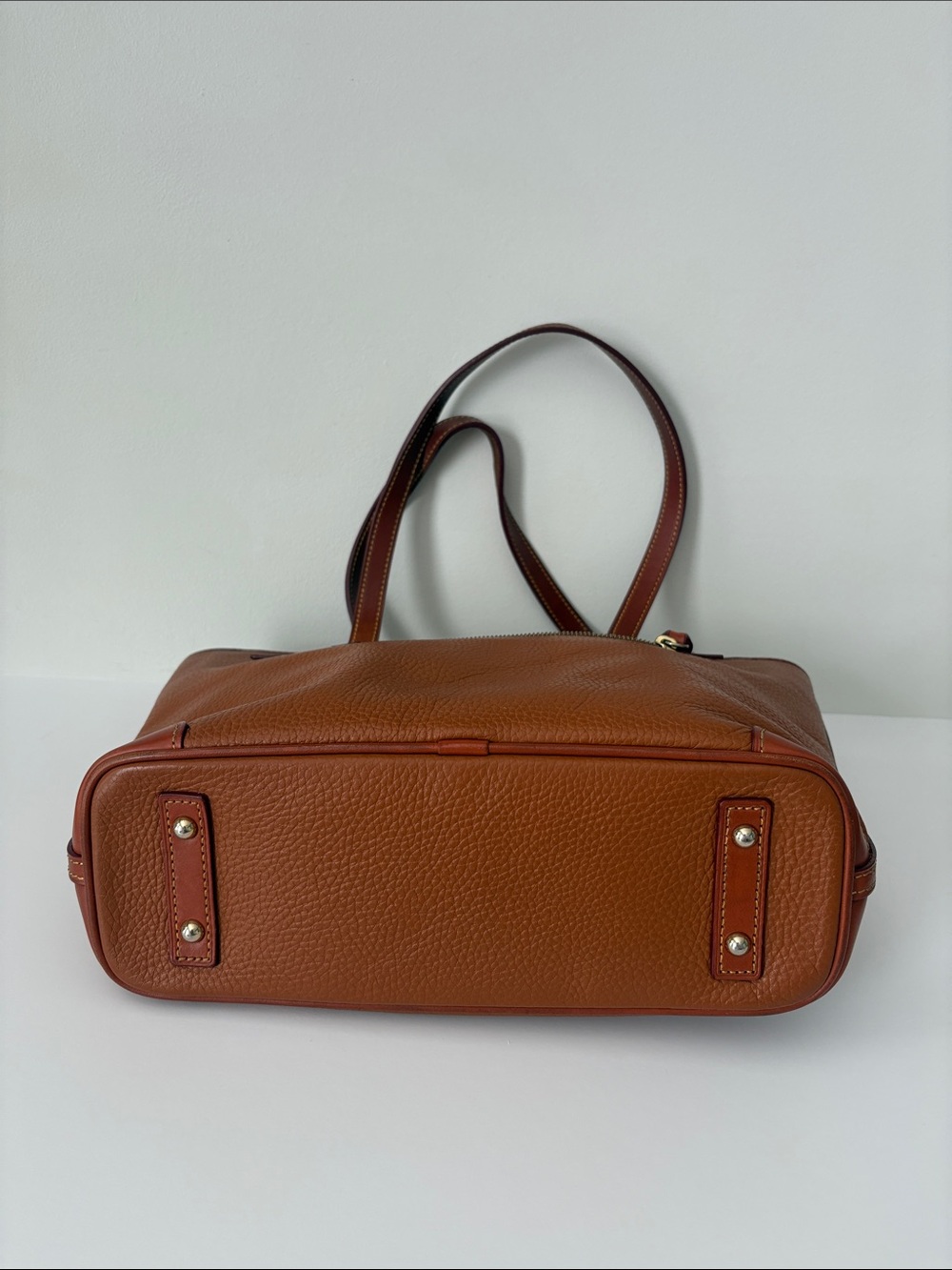 Dooney & Bourke Small Charleston Shopper Tote Pebble Grain Amber Caramel Color - Picture 4 of 13